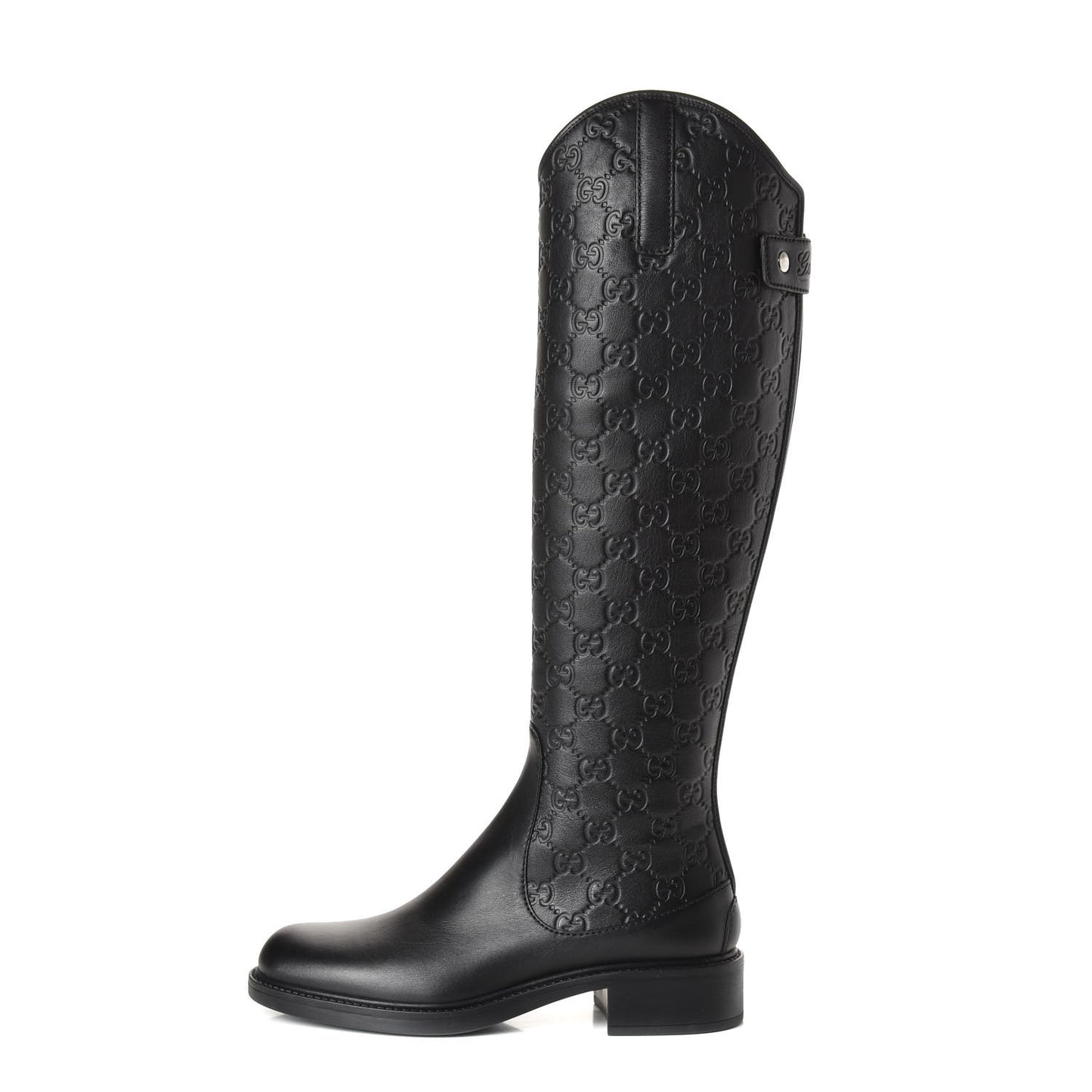 Guccissima Calfskin Miro Soft Knee High Riding Boots 36 Black