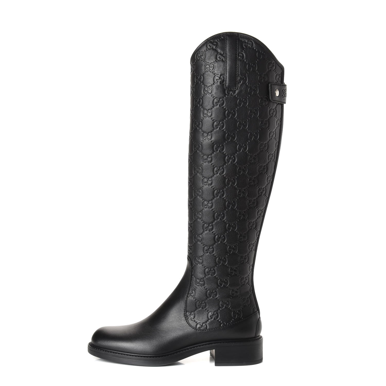 Gucci Guccissima Calfskin Miro Soft Knee High Riding Boots 36 Black 1 of 8