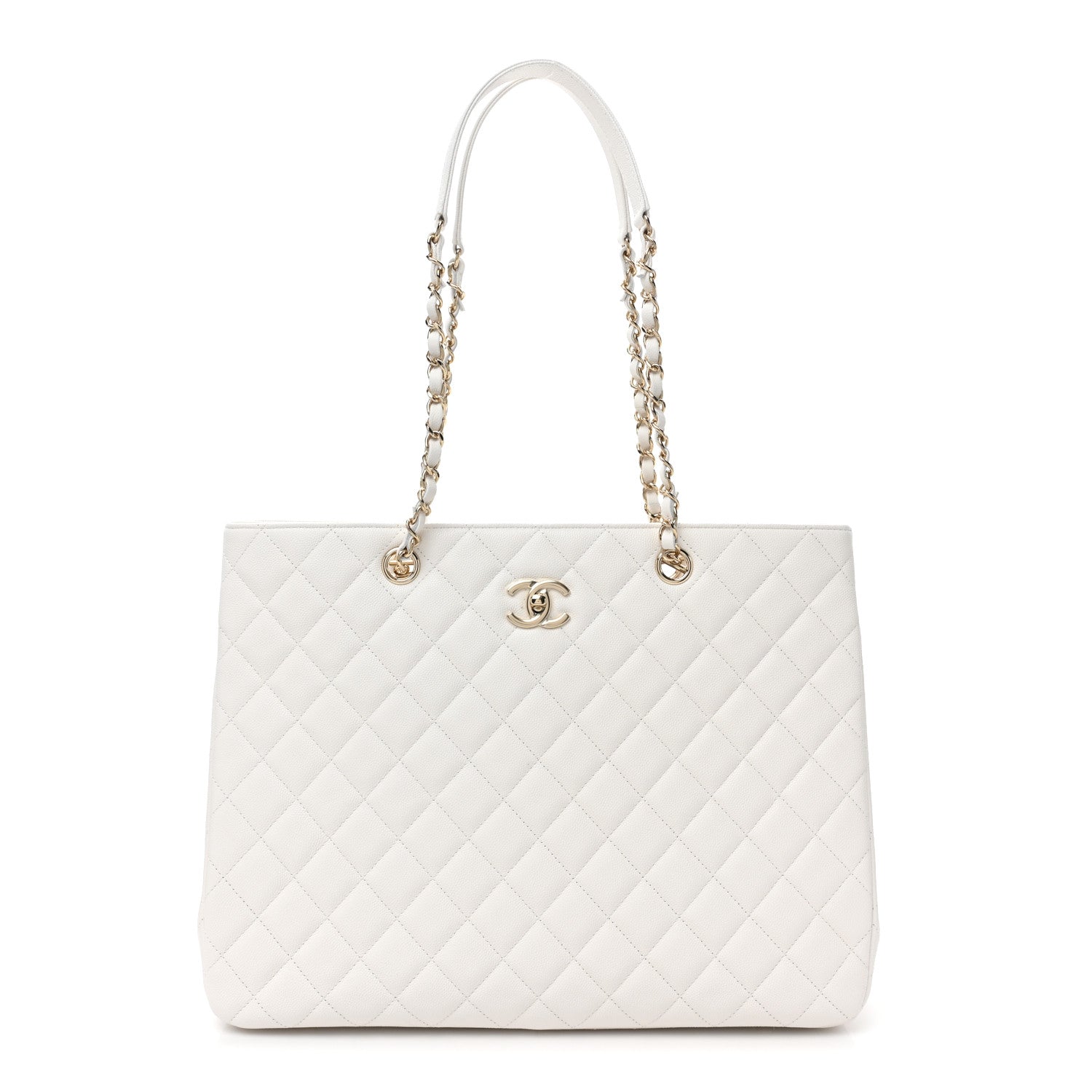 Chanel Caviar Quilted Large Classic Shopping Tote White 1 of 9