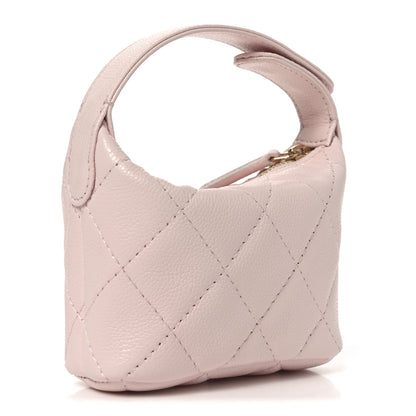Chanel Caviar Quilted Hobo Bag Charm Light Pink 3 of 10