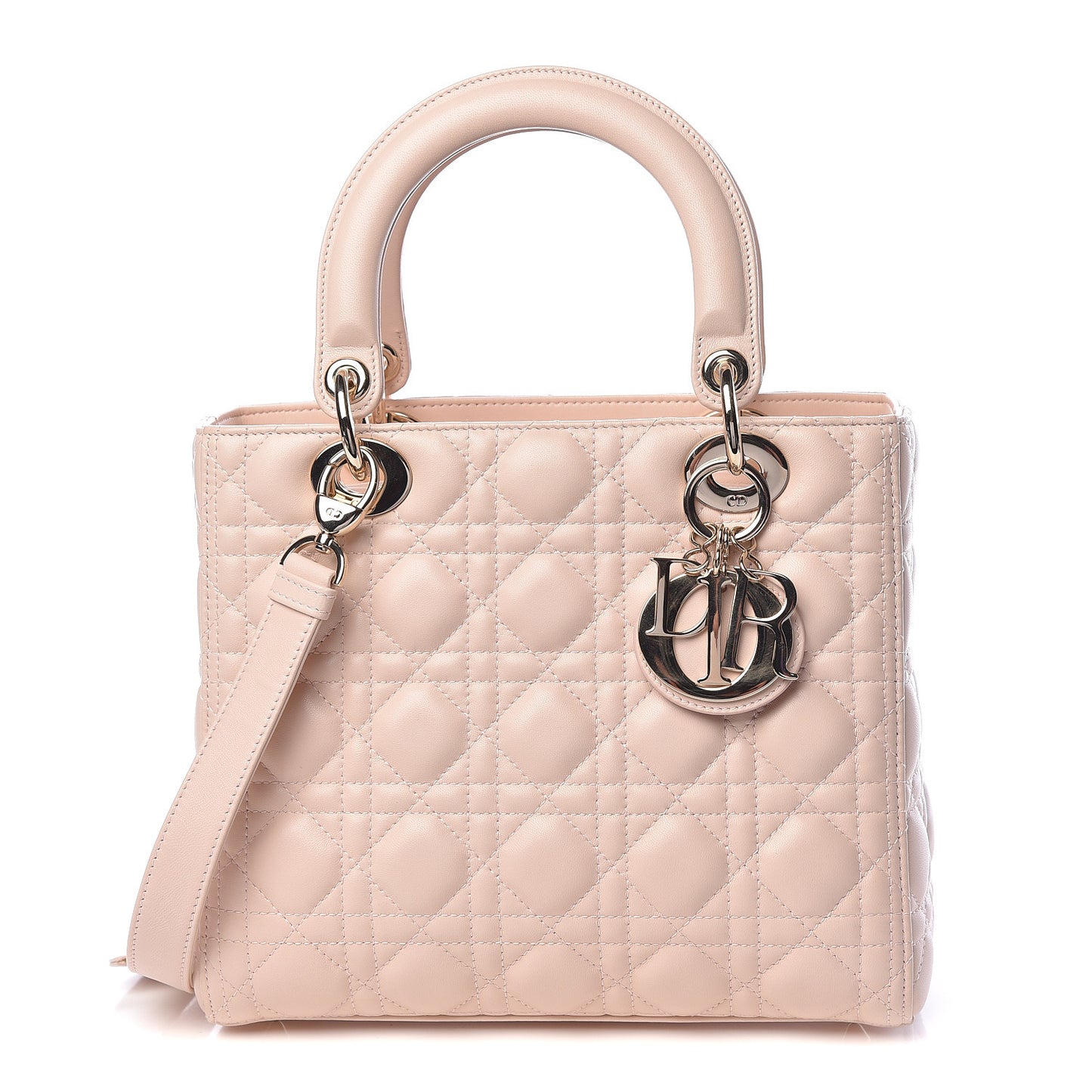 Lambskin Cannage Medium Lady Dior Light Pink