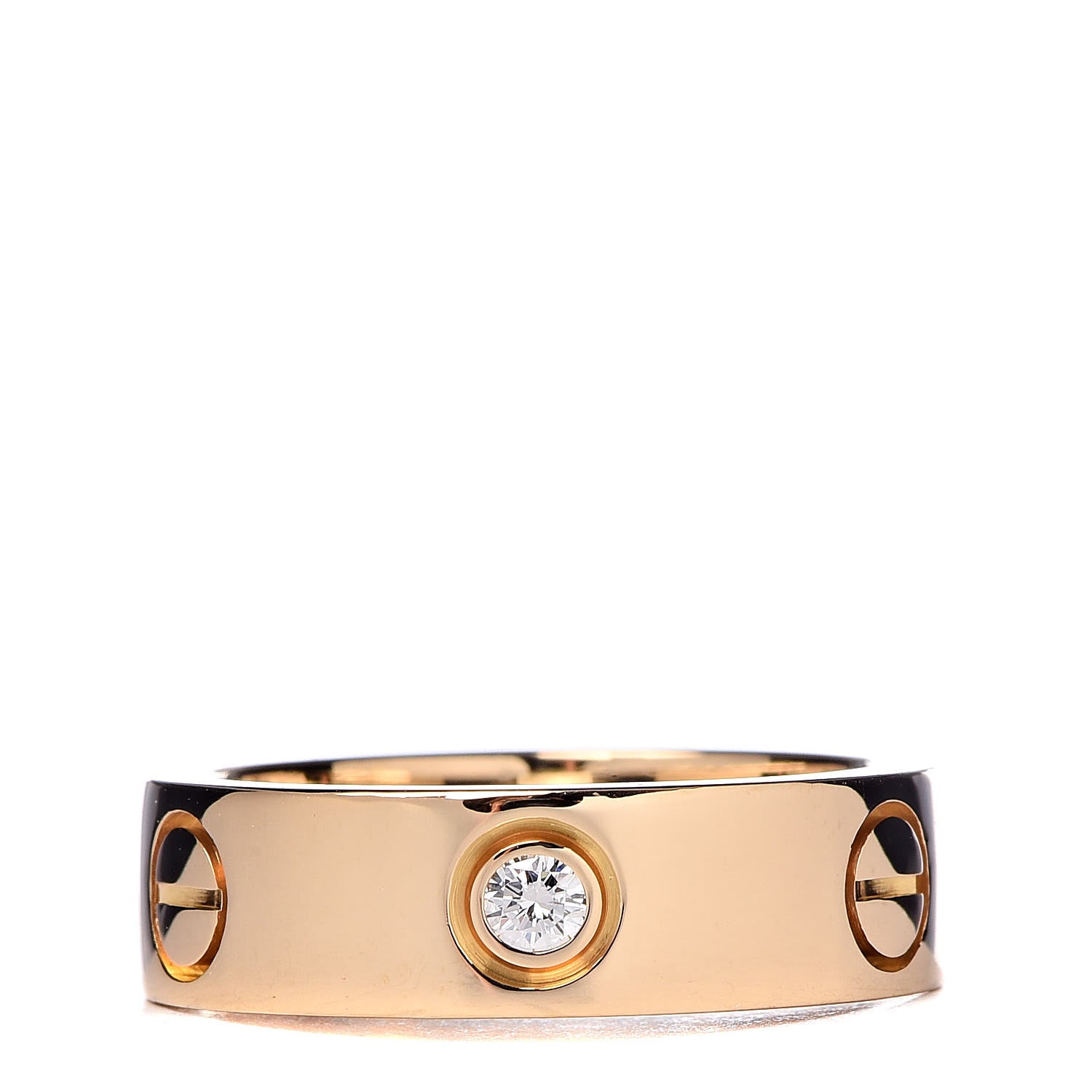 Cartier 18K Yellow Gold 3 Diamond 5.5mm LOVE Ring 51 5.75 1 of 5