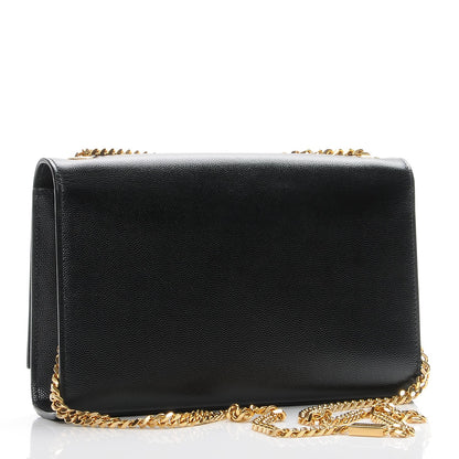 Saint Laurent Grain De Poudre Medium Classic Monogram Kate Satchel Black 3 of 6