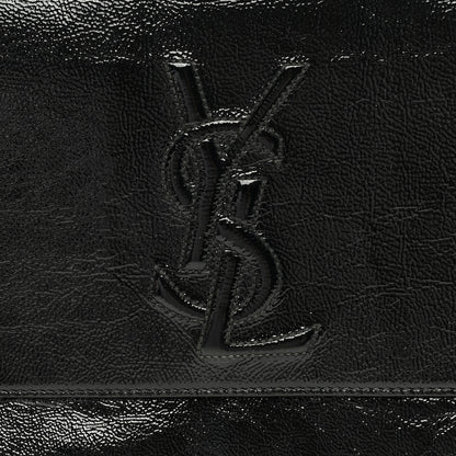 Saint Laurent Textured Patent Monogram Large Belle De Jour Clutch Black 7 of 9