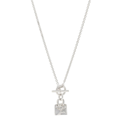 Hermes Sterling Silver Birkin Amulette Pendant Necklace 1 of 5