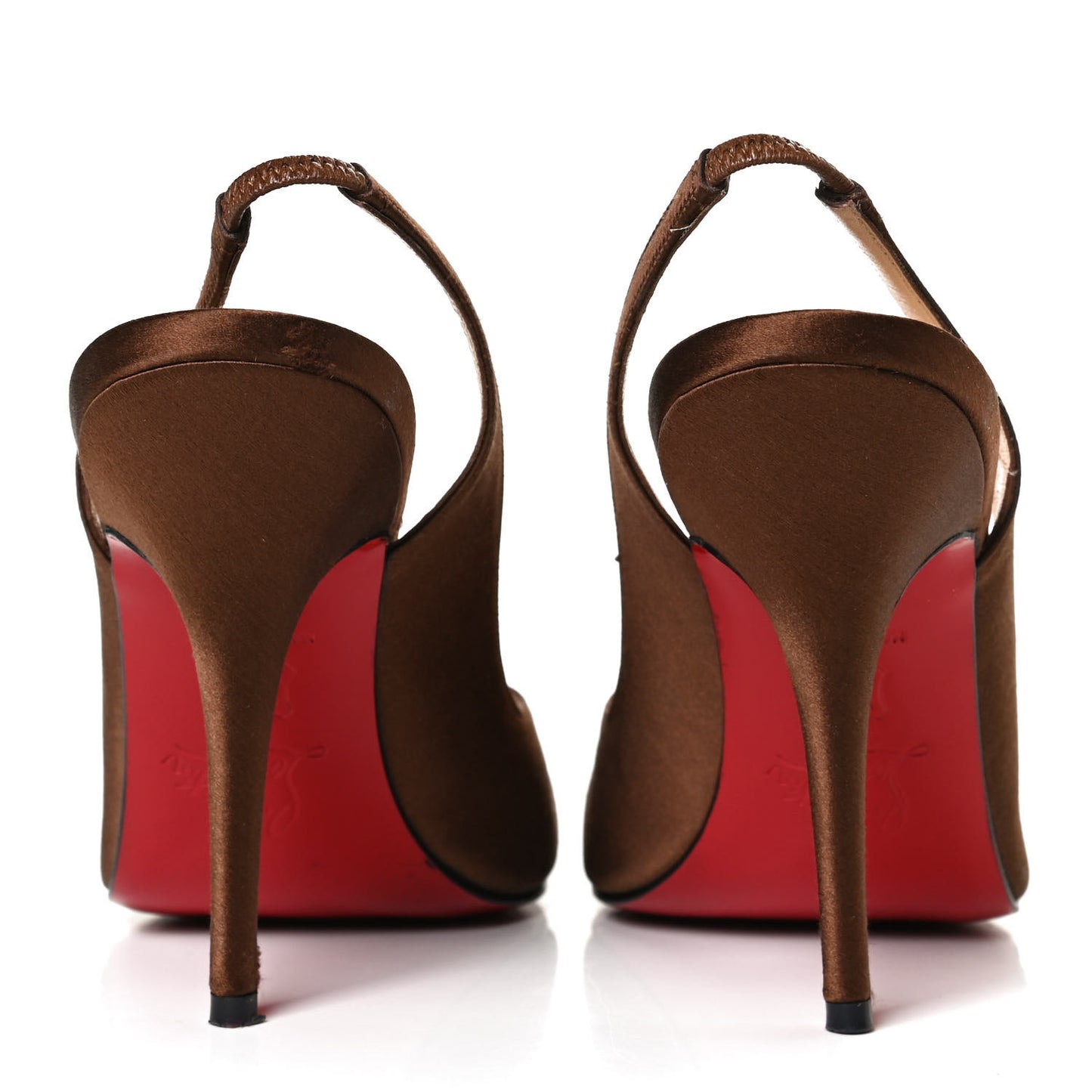 Satin Fiorellino Peep Toe Slingback 38 Brown