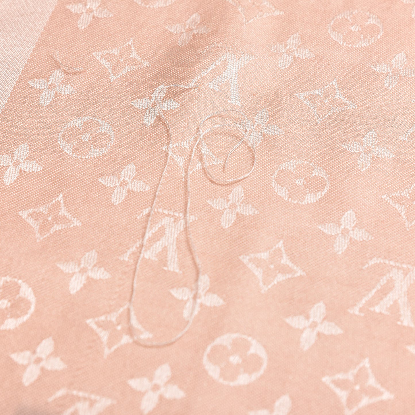 Silk Wool Monogram Shawl Natural