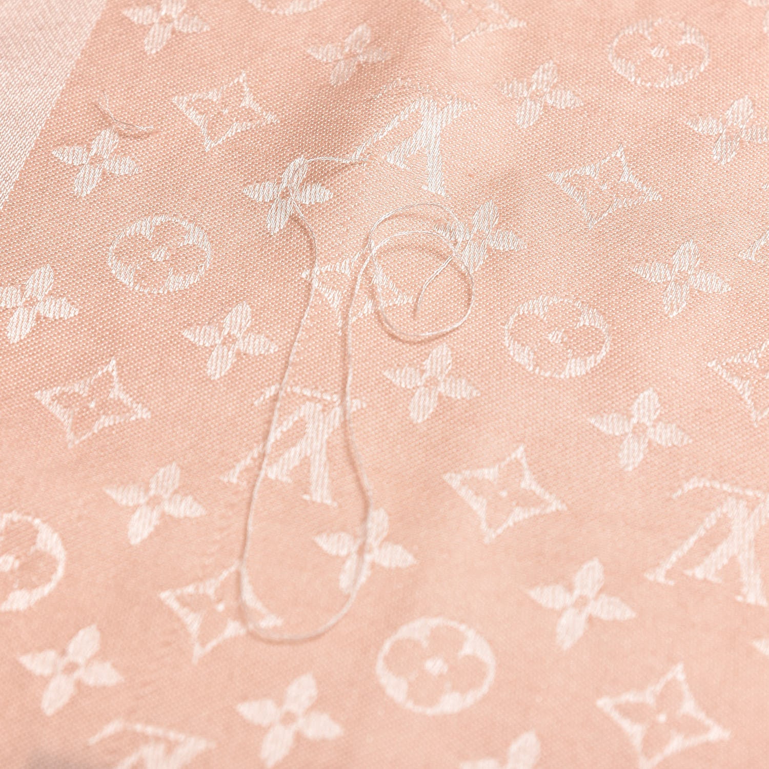 Louis Vuitton Silk Wool Monogram Shawl Natural 6 of 7