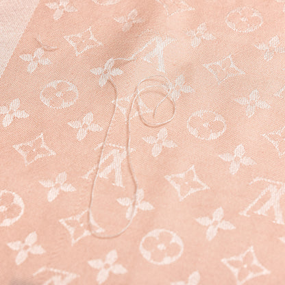 Louis Vuitton Silk Wool Monogram Shawl Natural 6 of 7