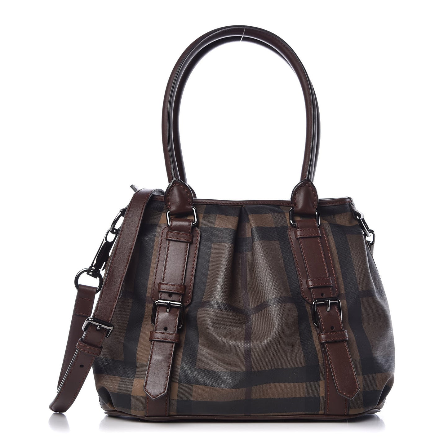 Smoked Check Small Northfield Tote Dark Tan