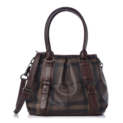 Burberry Smoked Check Small Northfield Tote Dark Tan 1 of 12
