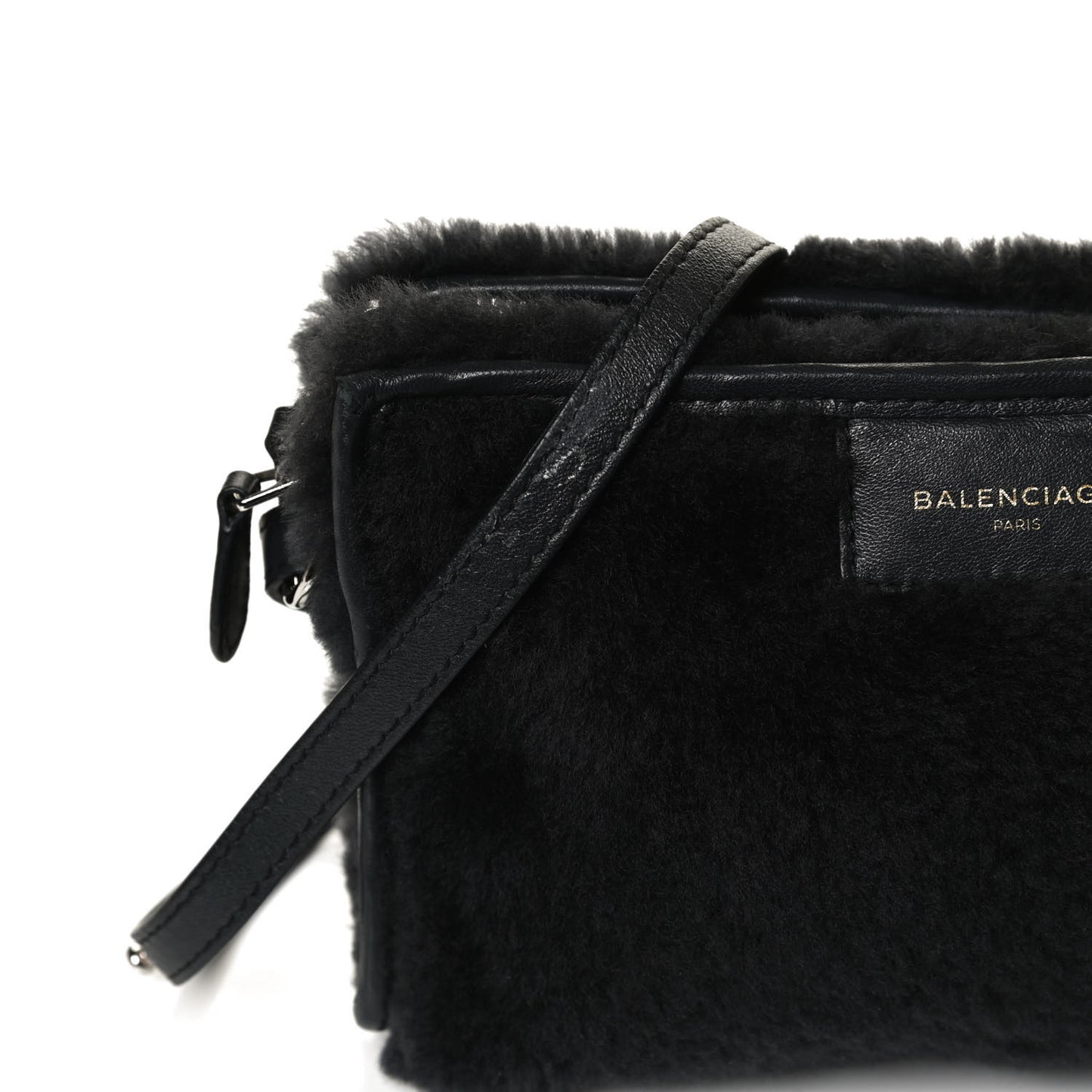 Shearling Bazar Pochette Crossbody Black