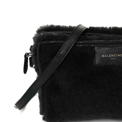 Balenciaga Shearling Bazar Pochette Crossbody Black 11 of 12