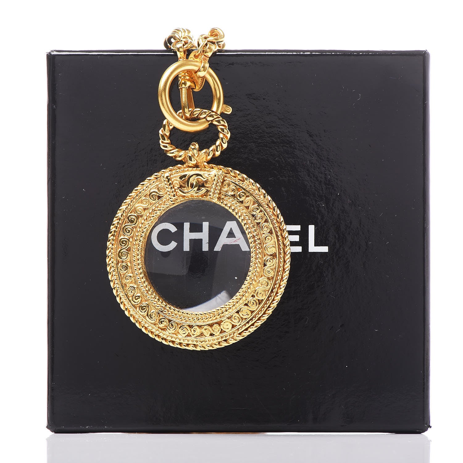 Chanel Loupe Magnifying Glass Necklace Gold 6 of 6