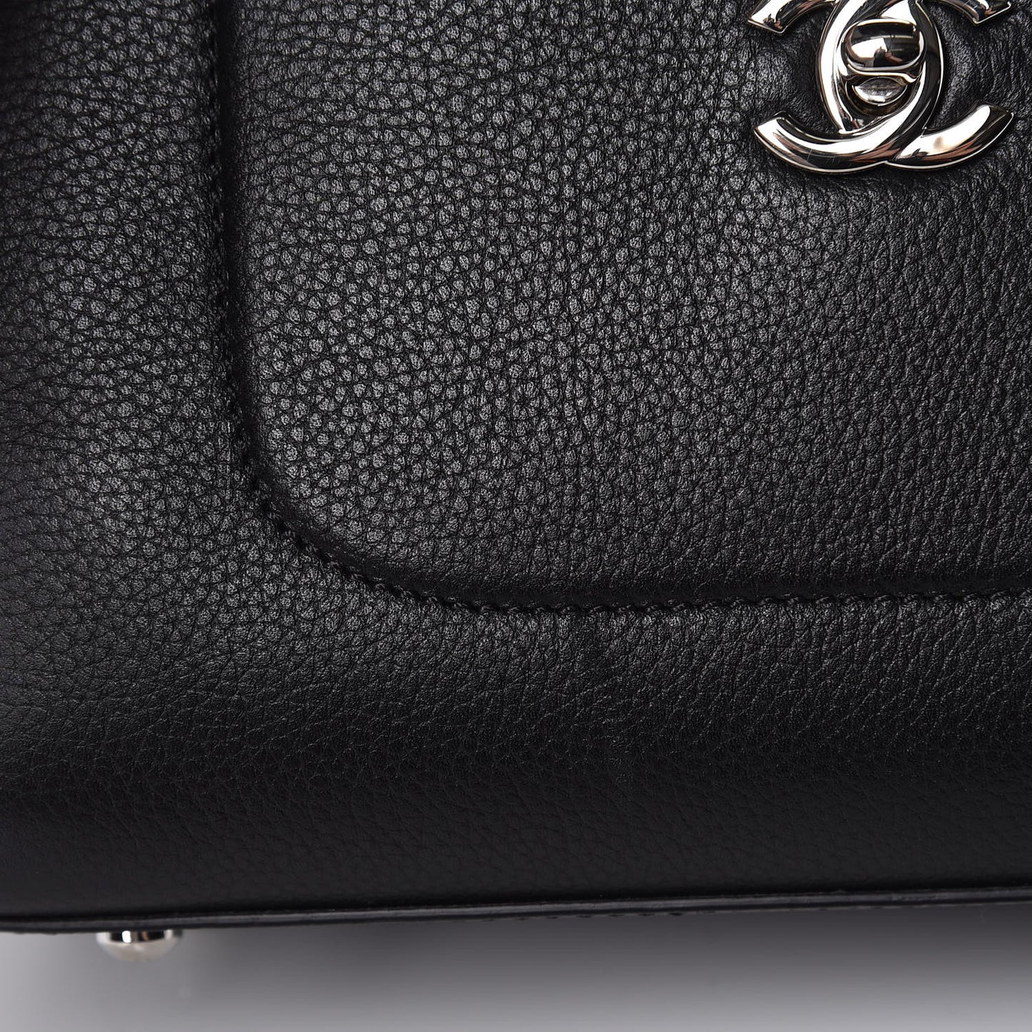Grained Calfskin Mini Neo Executive Shopper Tote Black