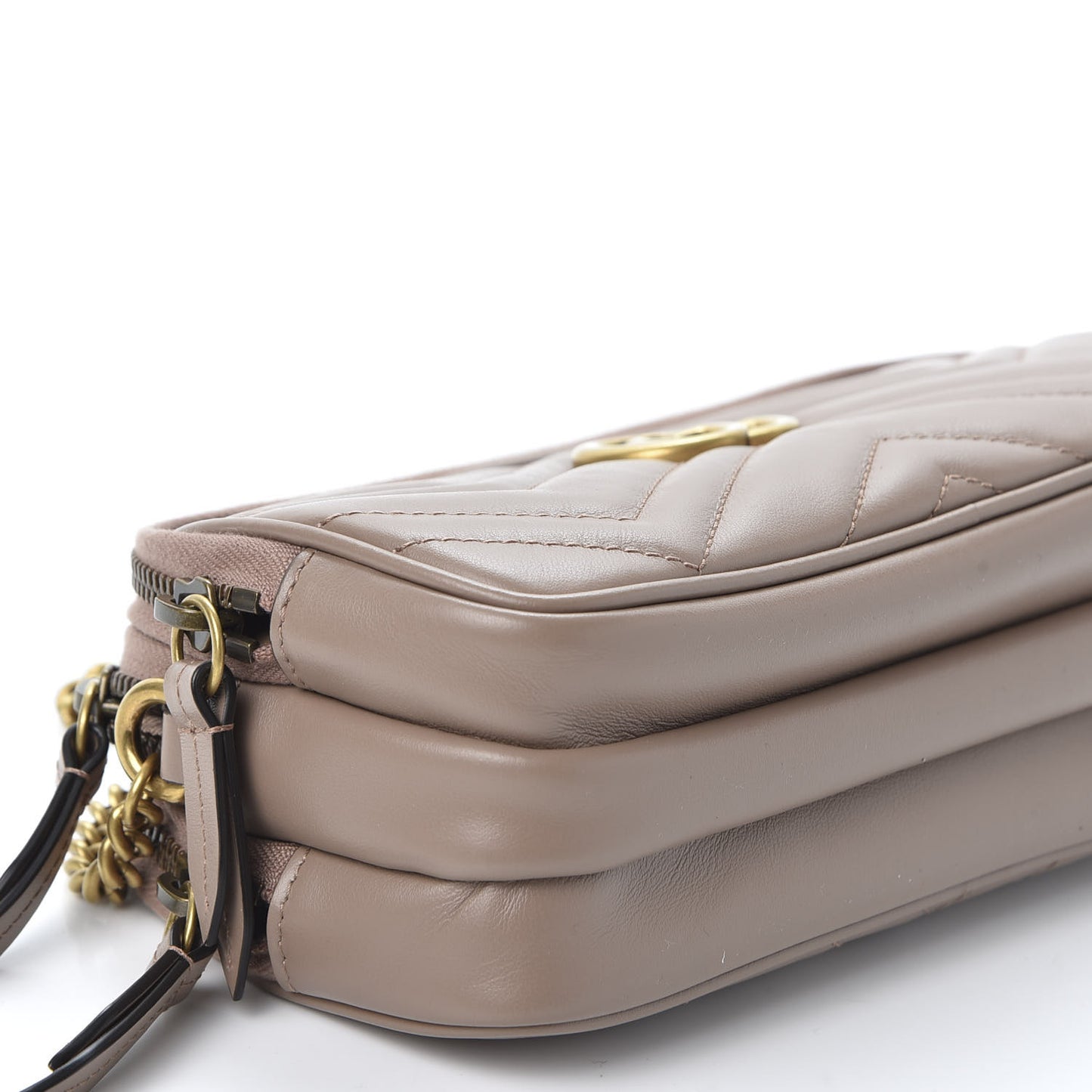 Calfskin Matelasse Mini GG Marmont Chain Crossbody Bag Porcelain Rose