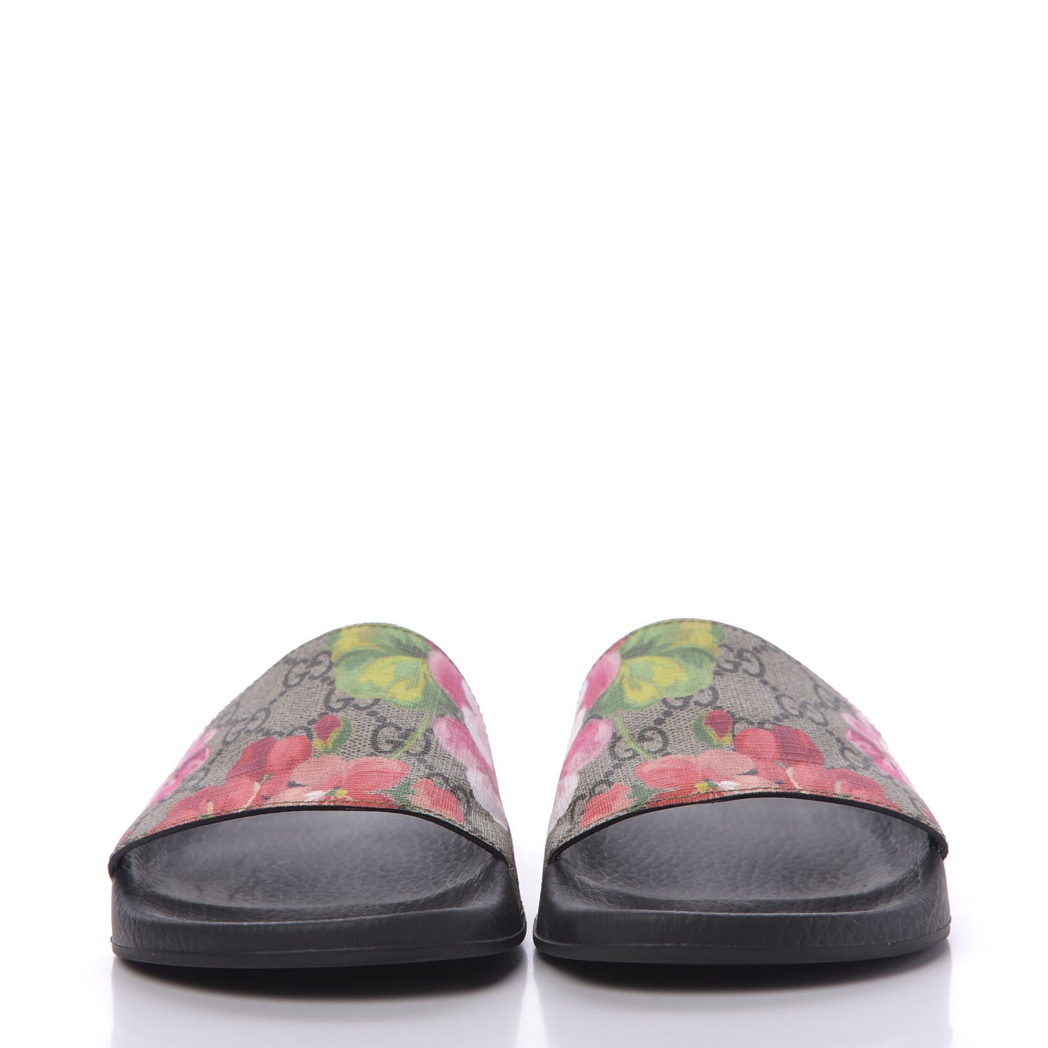 Gucci GG Supreme Monogram Blooms Slide Sandals 37 Beige Multicolor 2 of 8