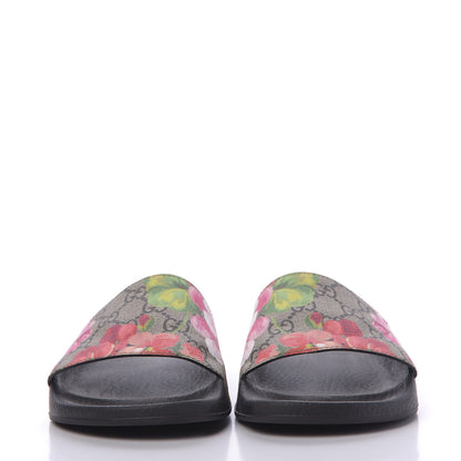 Gucci GG Supreme Monogram Blooms Slide Sandals 37 Beige Multicolor 2 of 8
