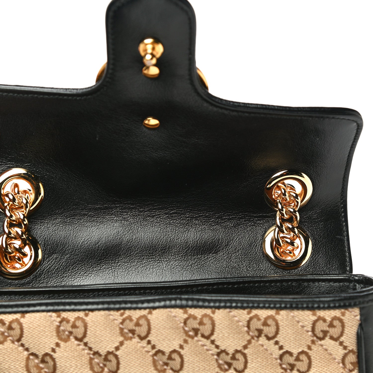 Gucci Monogram Matelasse Diagonal Mini GG Marmont Shoulder Bag Beige Black 13 of 15