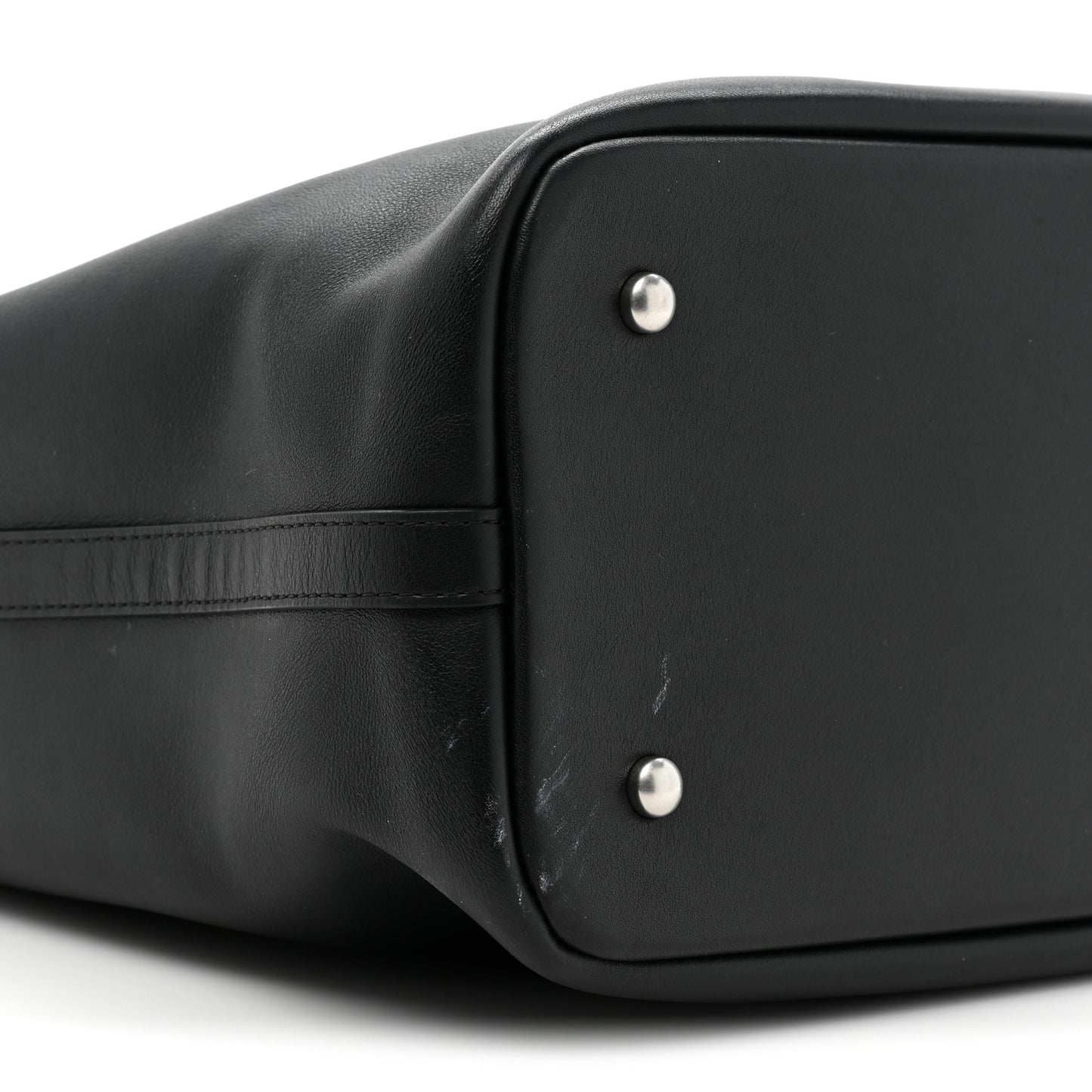 Calfskin Large Coco Eyelets Shopping Tote Black