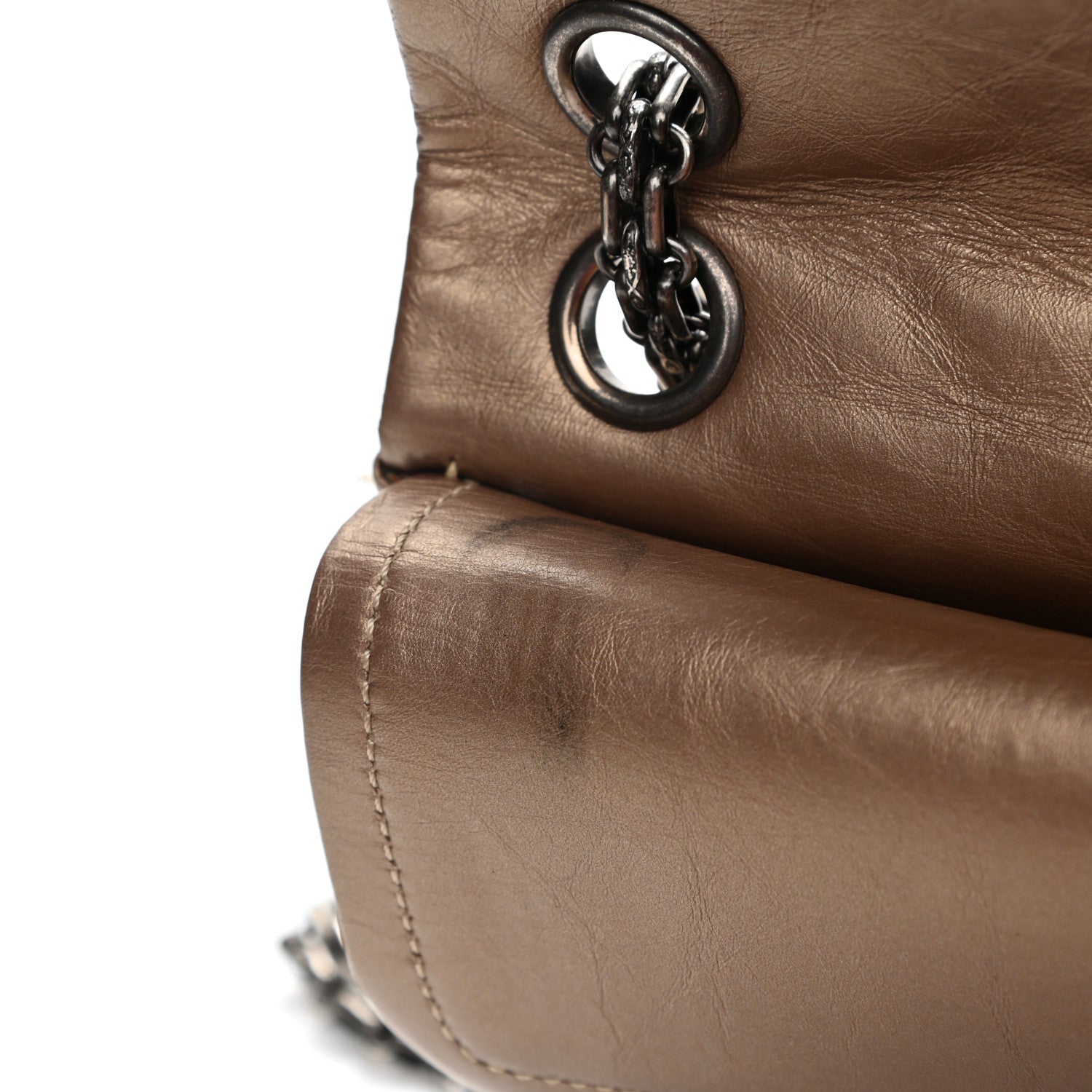 Chanel Aged Calfskin Quilted 2.55 Reissue 224 Flap Dark Gold 12 of 14