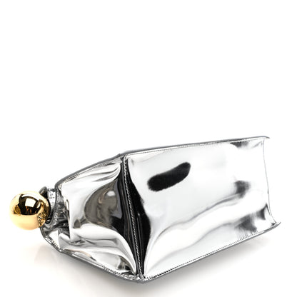 Jacquemus Metallic Patent Calfskin La Pochette Rond Carre Silver 4 of 9