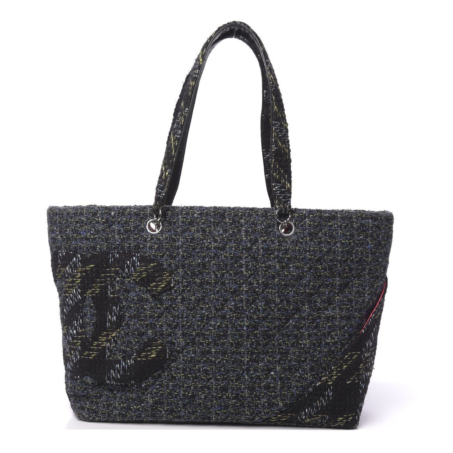 Tweed Quilted Large Cambon Tote Blue