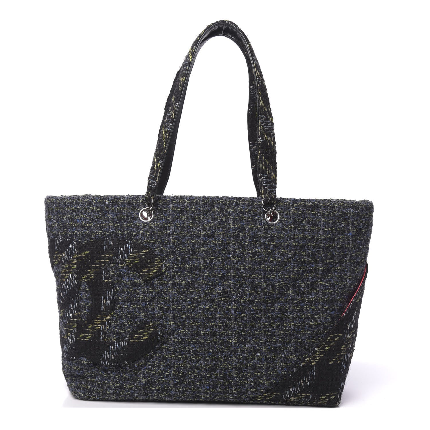 Chanel Tweed Quilted Large Cambon Tote Blue 1 of 10
