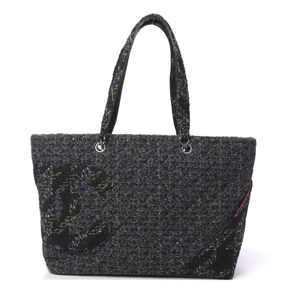 Chanel Tweed Quilted Large Cambon Tote Blue 1 of 10