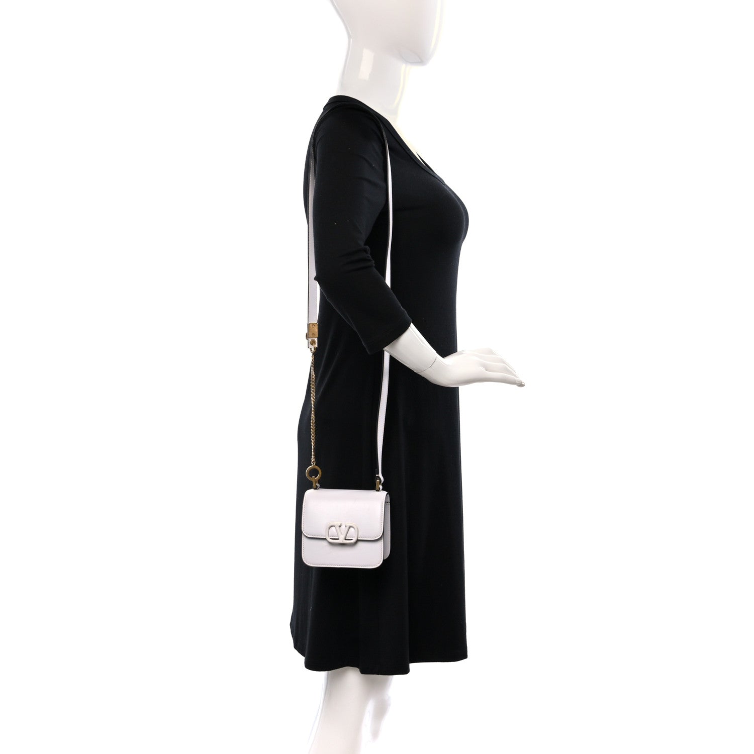 Valentino Garavani Smooth Calfskin Micro VSling Shoulder Bag White 2 of 15