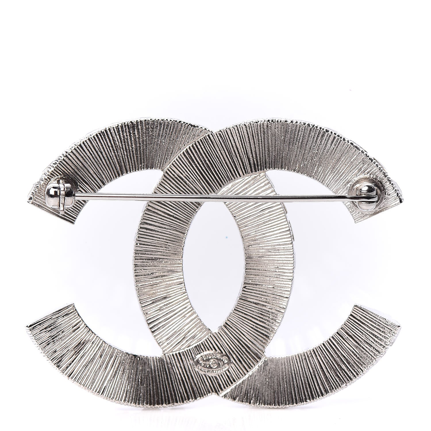 Chanel Baguette Crystal CC Brooch Silver 2 of 4