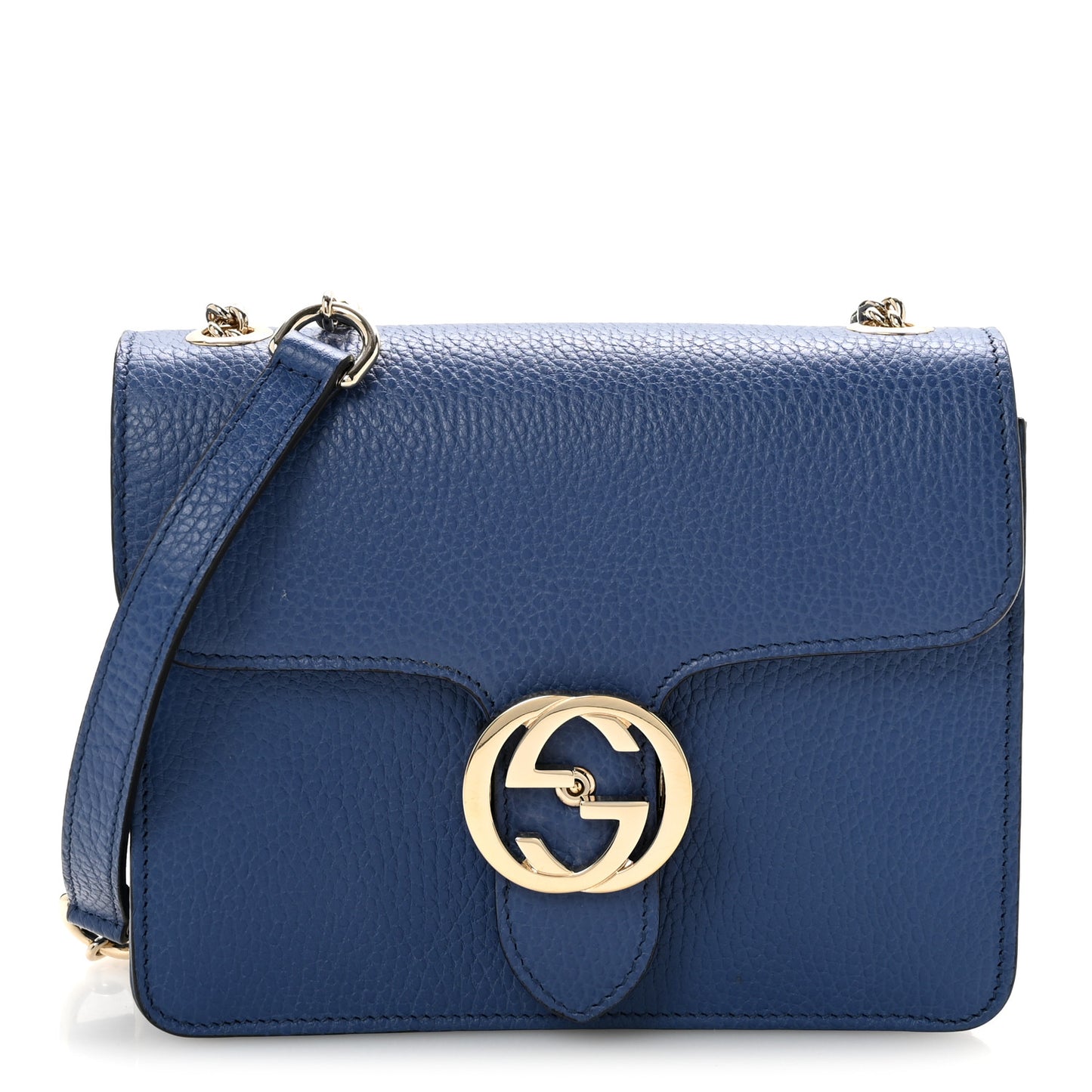 Dollar Calfskin Small Interlocking G Shoulder Bag Caspian