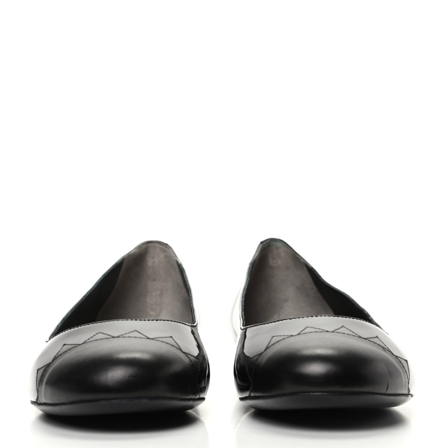 Fendi Patent Ballerina Flats 41.5 Black 2 of 8