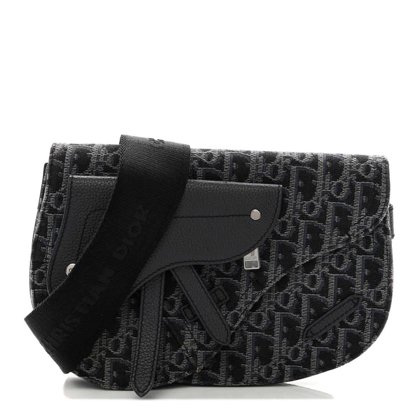 Oblique Saddle Messenger Pouch Blue Black