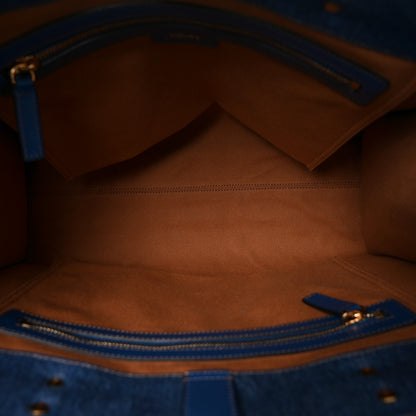 Versace Denim Calfskin La Medusa Tote Bag Blue 6 of 9