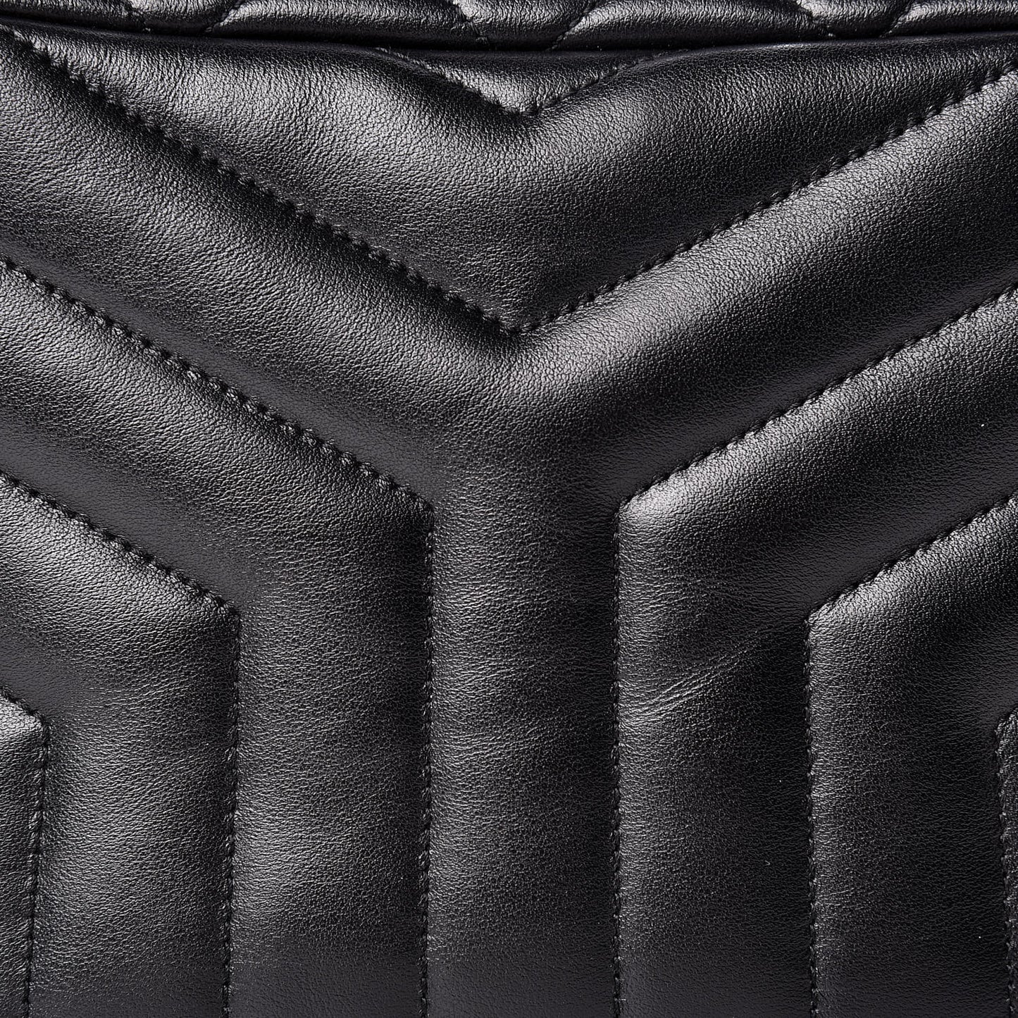 Calfskin Y Quilted Monogram Small Loulou Bowling Bag Black
