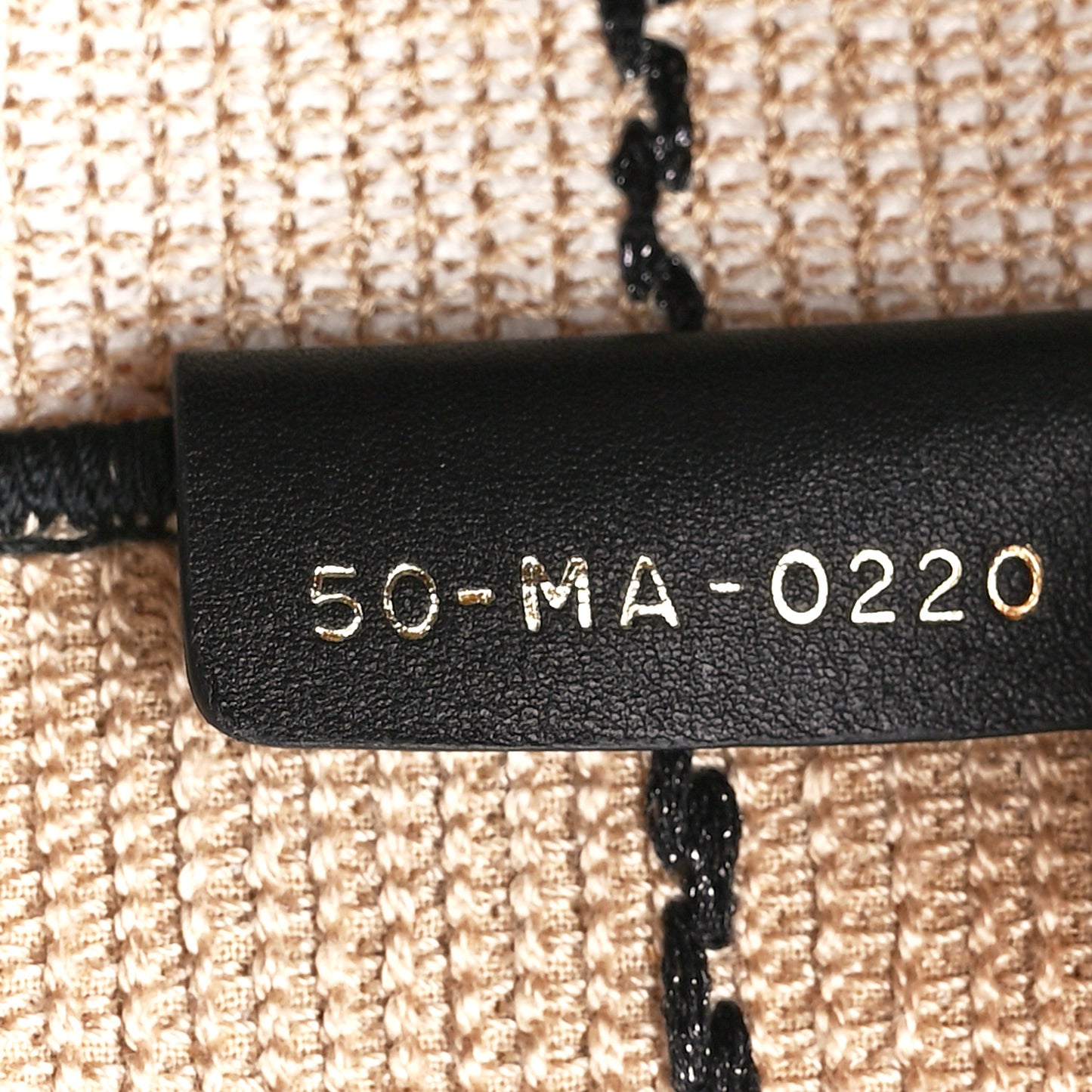 Canvas Embroidered Medium Bayadere Book Tote Black Beige