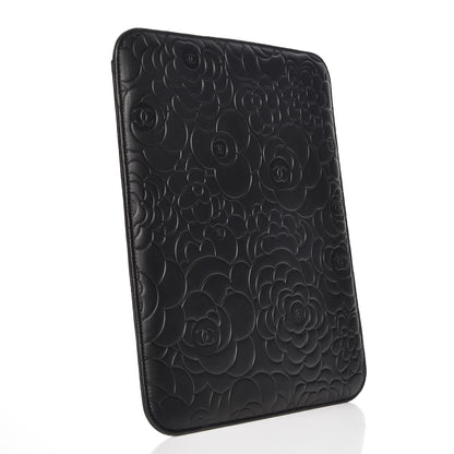 Chanel Lambskin Camellia Embossed iPad Case Black 3 of 9