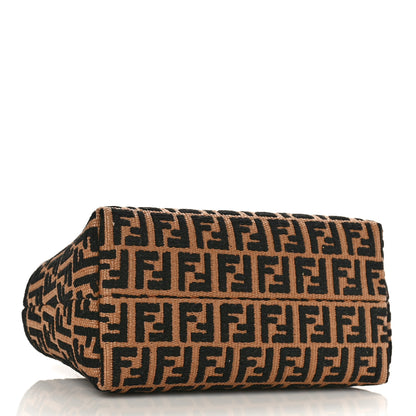 Fendi Raffia Chenille Vitello King Plexiglass Micro FF Mini By The Way Top Handle Boston Bag Naturale Black 4 of 8