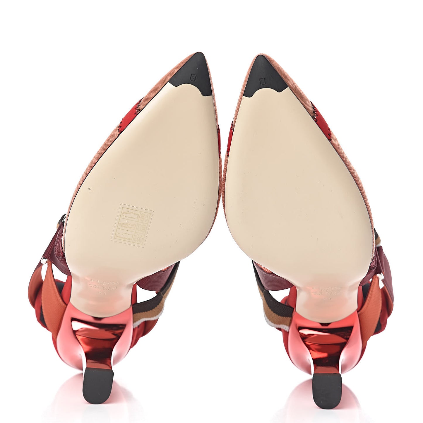 Technical Mesh Colibri 85mm Slingback Pumps 41 Fragola Mou Fango Ruggine