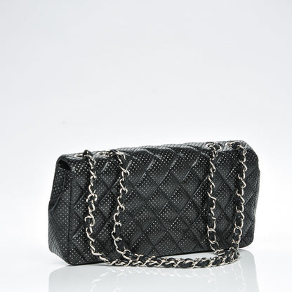 Chanel Lambskin Perforated East West Flap Black 3 of 6