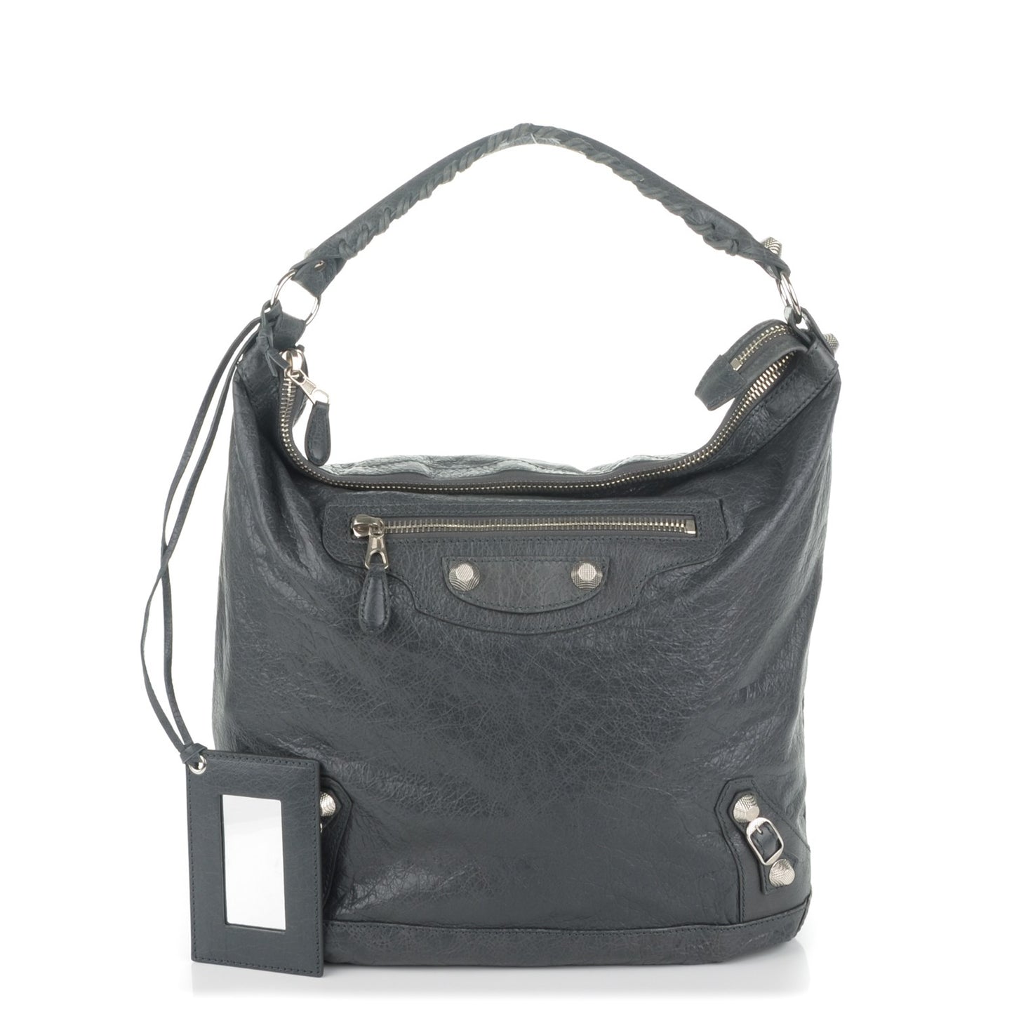 Agneau Giant 12 Silver Hardware Day Hobo Gris Tarmac