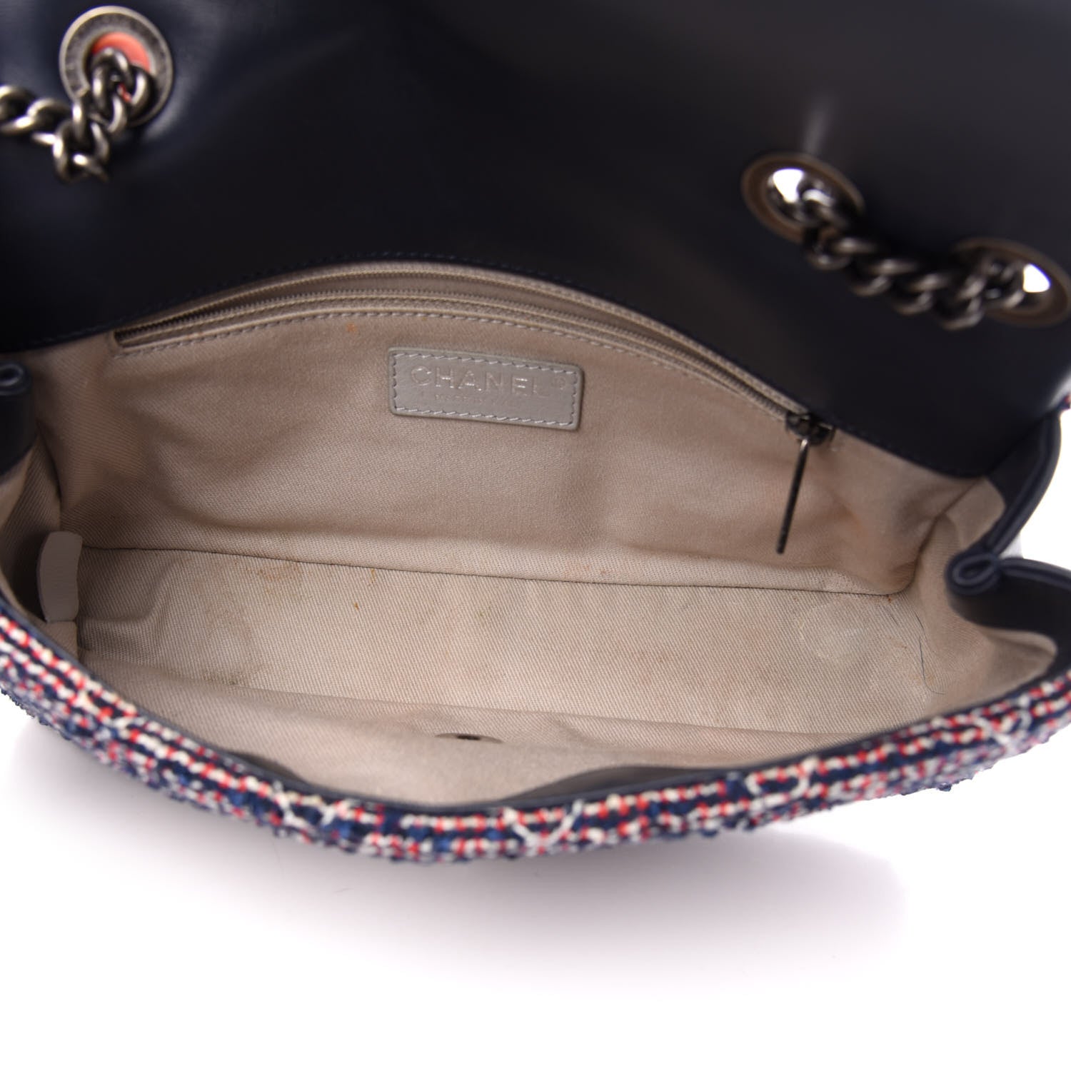 Chanel Tweed Quilted Medium Single Flap Blue Multicolor 6 of 12