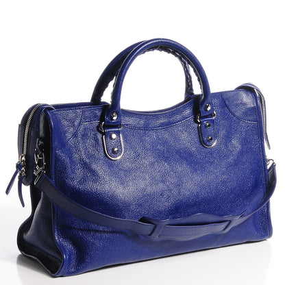 Balenciaga Chevre Silver Metallic Edge Hardware City Bleu Roi 5 of 12