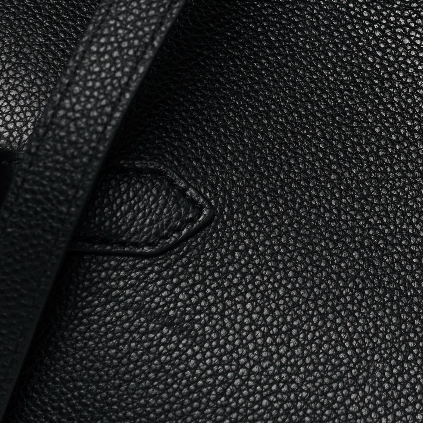 Grainy Calfskin Medium Title Bag Black