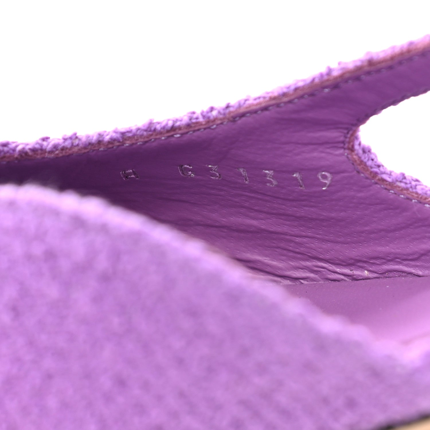 Chanel Fabric Cap Toe CC Slingback Flats 39.5 Purple 8 of 9