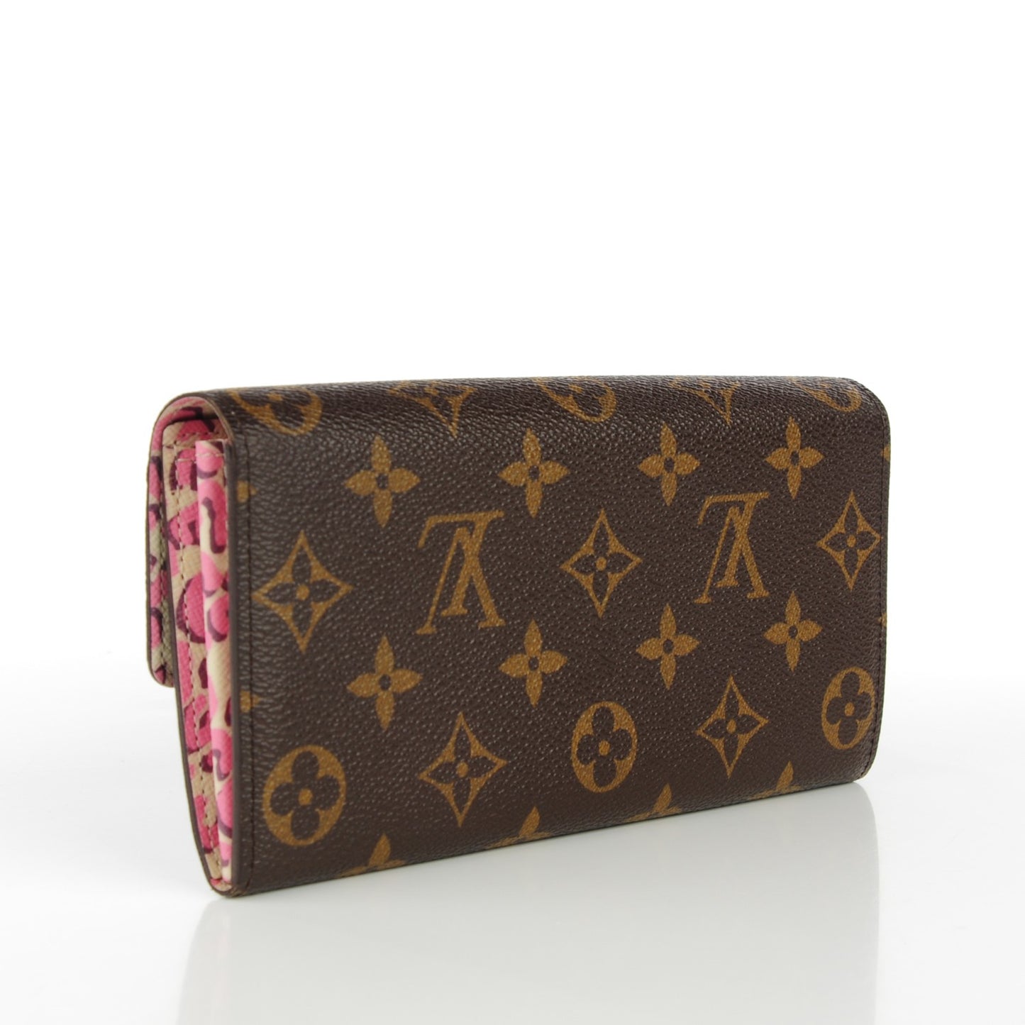 Monogram Leopard Sarah Wallet Blanc Corail