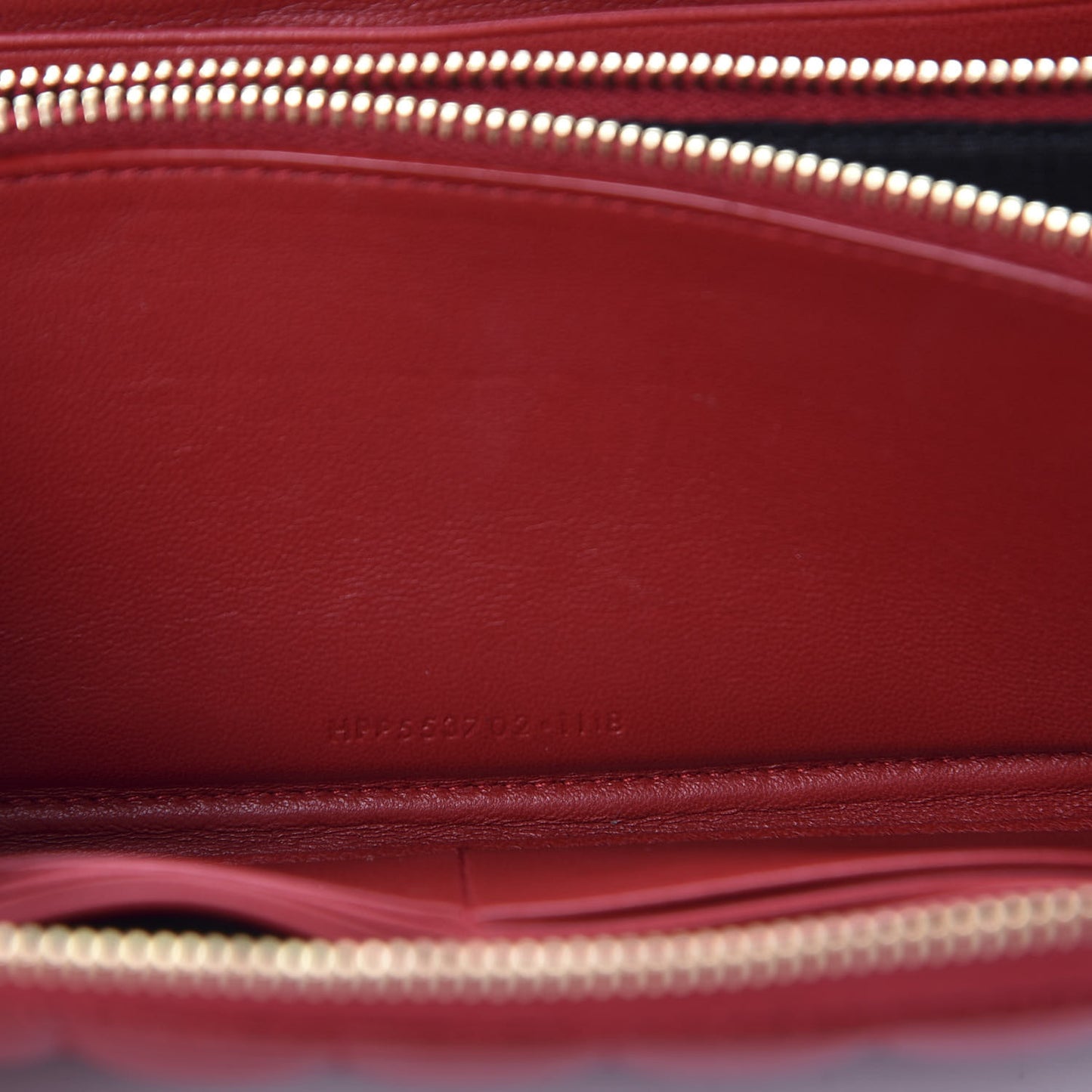Lambskin Matelasse Monogram Vicky Zip Around Wallet Rouge Eros