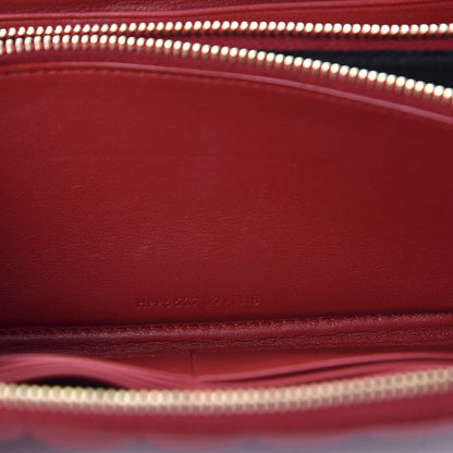 Saint Laurent Lambskin Matelasse Monogram Vicky Zip Around Wallet Rouge Eros 10 of 13