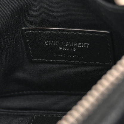 Saint Laurent Grain De Poudre Chevron Monogram Bill Pouch Black 6 of 10